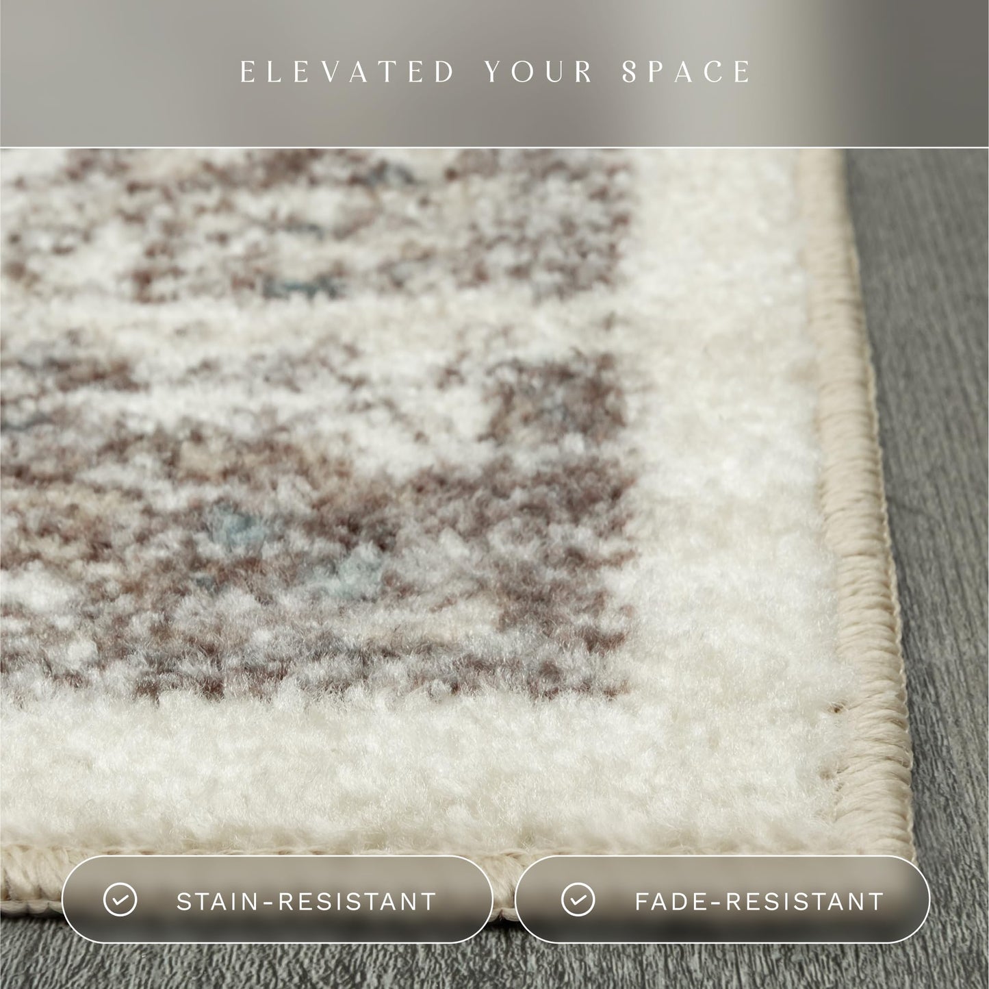 Maples Rugs Distressed Tapestry Vintage Area Rugs Carpet for Living Room & Bedroom [Made in USA], 5 x 7, Neutral