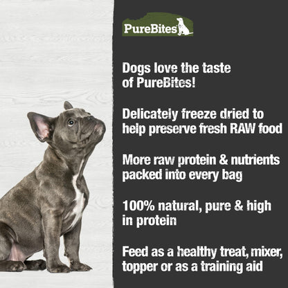 PureBites Beef Freeze Dried Dog Treats, 1 Ingredient, Made in USA, 16.6oz