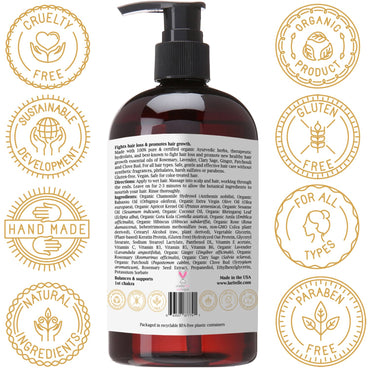 Laritelle Organic Anti-Thinning Conditioner | Fortifying, Strengthening & Rejuvenating | Prevents Hair Loss and Shedding, Promotes New Hair Growth | Ayurvedic Herbs, Lavender, Ginger, Rosemary