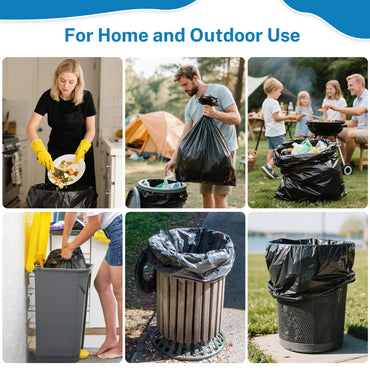 Trash Bags 30-33 Gallon, Black - Medium Duty 250 Count Bulk Pack | 32" x 38" | Durable & Tear-Resistant Garbage Bags for Home, Commercial, Construction & Outdoor Use | Made in USA