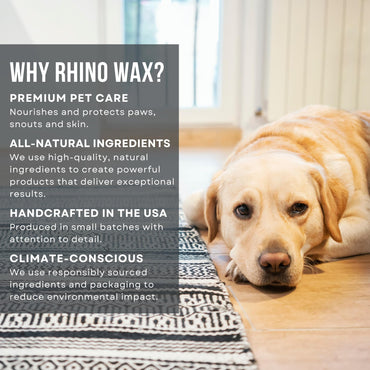 Rhino Wax - Dog Paw Street Wax (Multi-Pack: 2-2oz Tubes + Microfiber Cloth) - Use Before Taking Dogs on Hot Streets or Pavement - Balm Protects Against Hot Surfaces, Rocks & Road Debris - Lick-Safe
