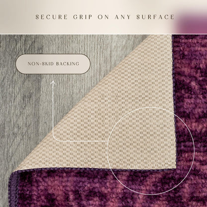 Maples Rugs Pelham Transitional Area Rugs - Made in USA - Washable, Non Slip, Indoor Carpet for Entryway, Foyer, Kitchen, and Bathroom, 1'8 x 2'10, Wineberry