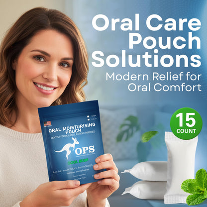 OPS Cool Rush 4-1 Oral Moisturizing Pouch - Breath Mints Pouches, Xylitol Mints Pouches, Mouth Moisturizer | Saliva Substitute | Contains Xylitol & Menthol (Mint)