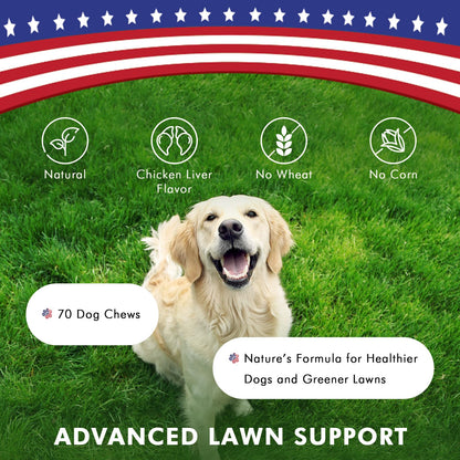Pawfetto Advanced Lawn Support Supplement for Dogs, with Cranberry, Amino Acids, and Brewer’s Yeast, Easily Digestible, Chicken Liver Flavor, Perfect for Your Pampered Pet (70 Dog Chews)