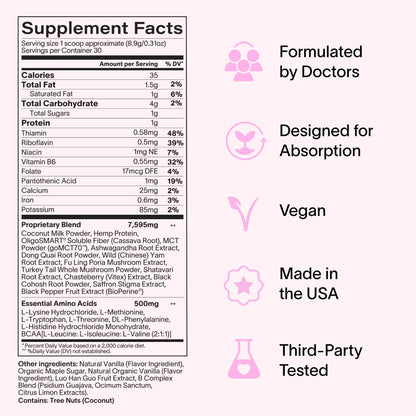 Ladywell Daily Balance Powder | Supplement for Women | Delicious Vanilla | Gluten Free, Dairy & Soy Free, Non GMO | Vegan 30 Servings