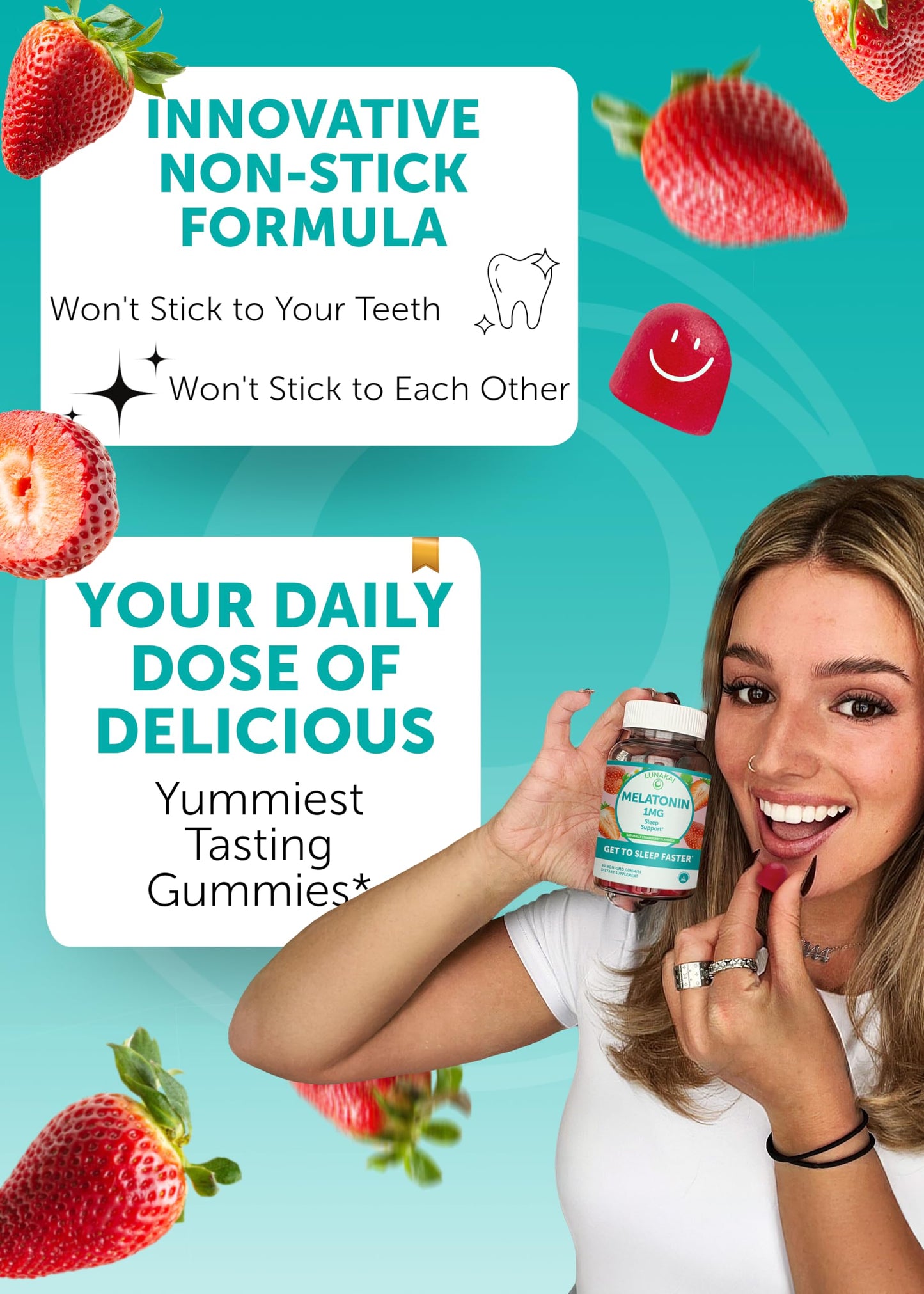 Lunakai USA Made Low Dose Melatonin & Sambucus Elderberry Gummies Bundle – Sleep Support & Immune System Boost – 60 Non-GMO Gummies Each