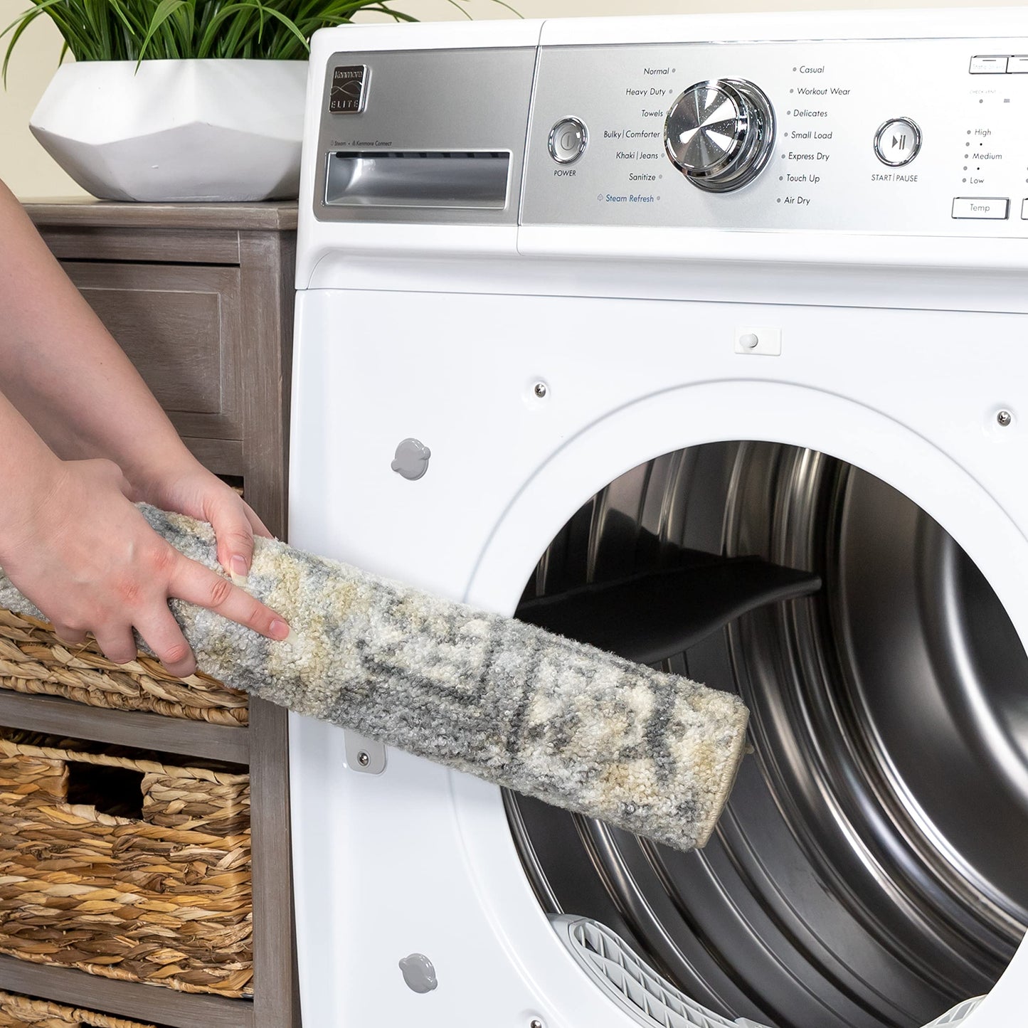 Maples Rugs Vintage Patchwork Distressed 1'8 x 2'10 Non Skid Washable Throw Rugs [Made in USA] for Entryway and Bedroom, Grey