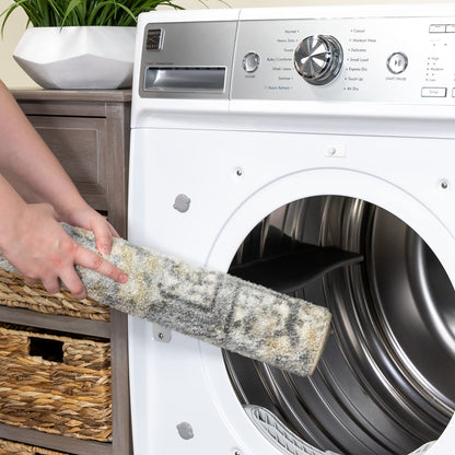 Maples Rugs Vintage Patchwork Distressed 1'8 x 2'10 Non Skid Washable Throw Rugs [Made in USA] for Entryway and Bedroom, Grey