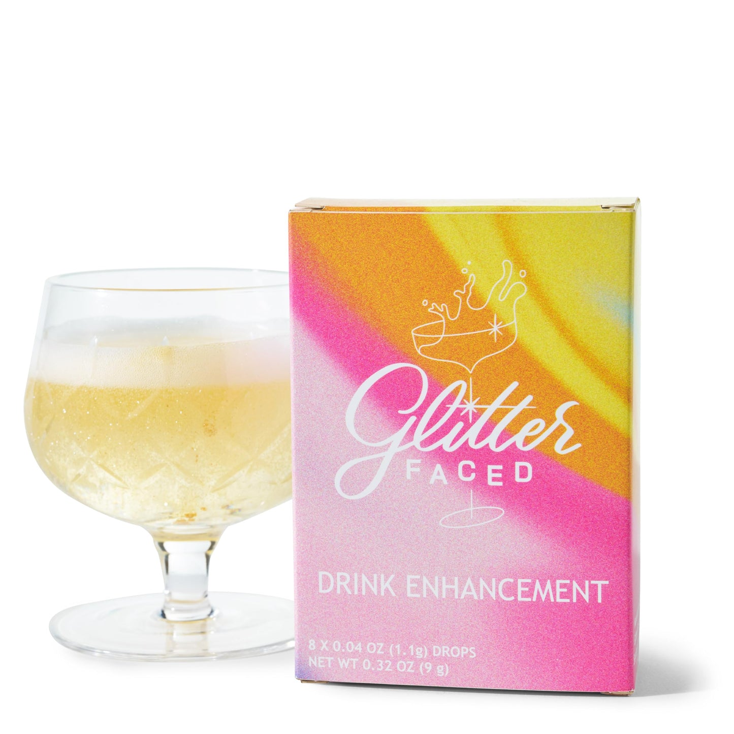 Glitter Faced Gold Edible Glitter For Drinks With 0-Calories, No Taste or Texture | 30ml Food-Grade, 30 Drinks, Luster Dust | Ideal for Beverages, Galentine’s, Parties & Events | Made in USA