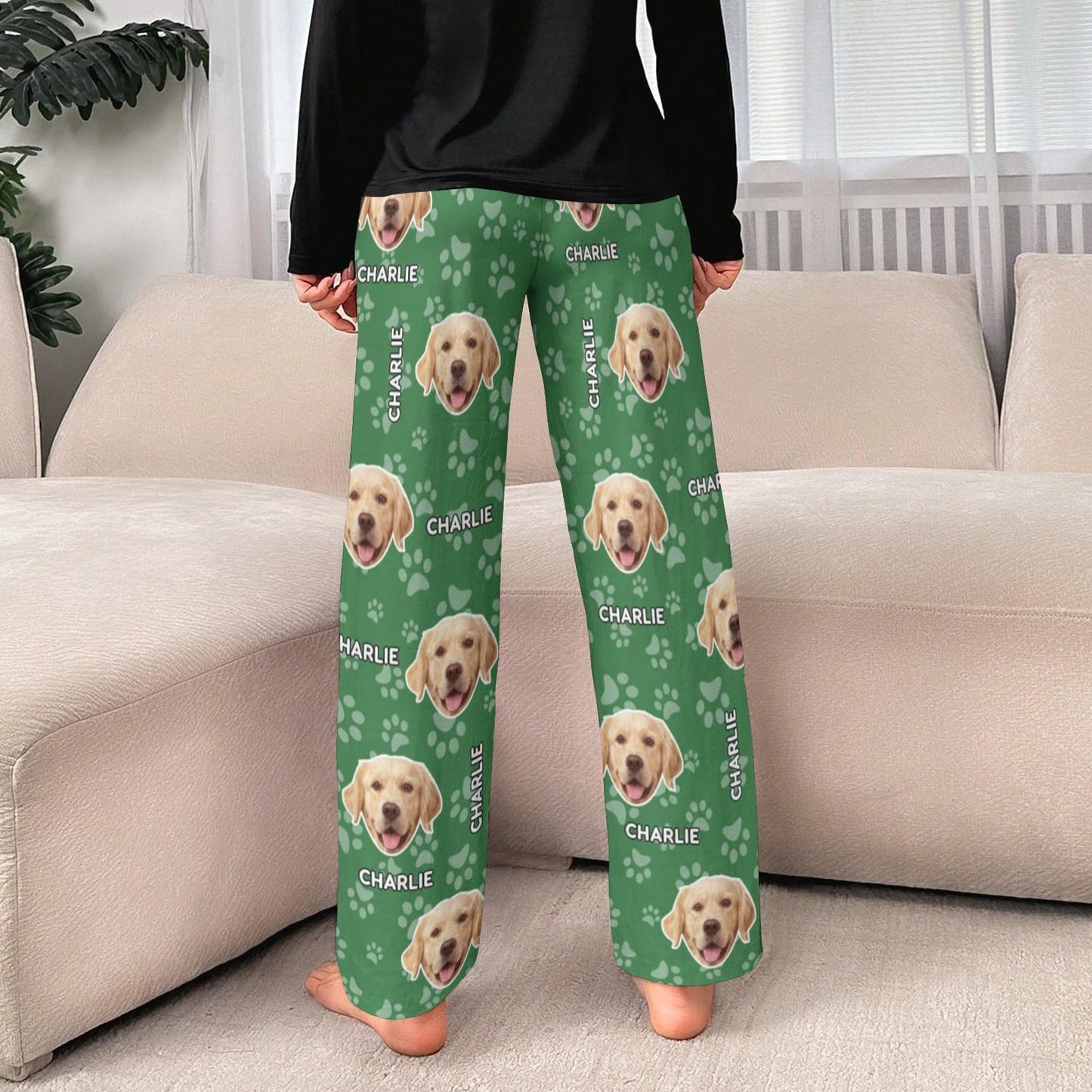Custom Face Pajamas Pants with Photo for Men Women:Made in USA Personalized Dod Cat Pet Pajama Sleepwear Trousers For Family Couple Pet Lover,Funny Christmas Gifts for Wife Husband