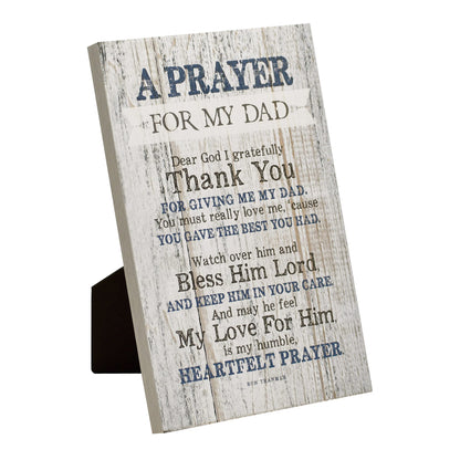 DEXSA Prayer for My Dad Wood Frame Wall Plaque for Father’s Day, Birthday Gift for Dad | Made in USA | Bonus Dad Gift, Father-in-Law Picture Frame | Best Dad Plaque from Son or Daughter