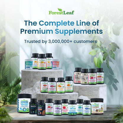 ForestLeaf Collagen Peptides Powder Unflavored - Hydrolyzed Grass Fed Keto Collagen Protein Powder Type 1, 2 & 3 - Vital Hair, Skin, Nails, Joints, Recovery, 11g Per Serving