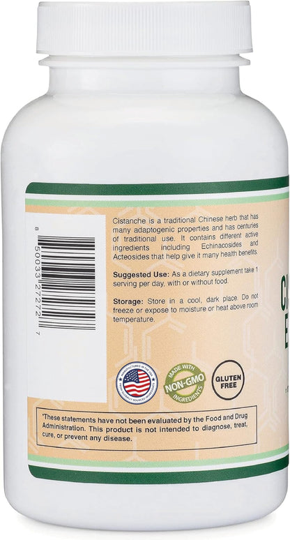 Cistanche Tubulosa Extract 500mg Per Serving (120 Capsules) Cistanche Testosterone Supplement for Men (Standardized to Contain Echinacosides and Acteosides) by Double Wood
