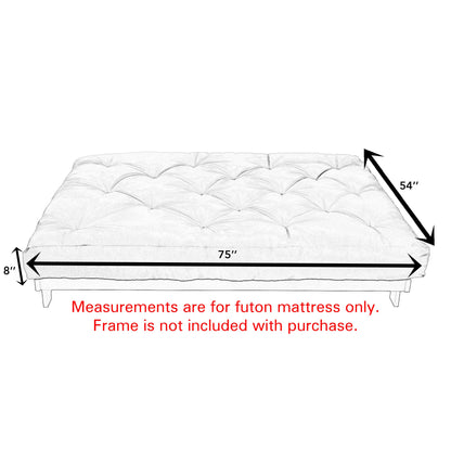 Mozaic Full Size 8-inch Cotton Twill Gel Memory Foam Futon Mattress, Red