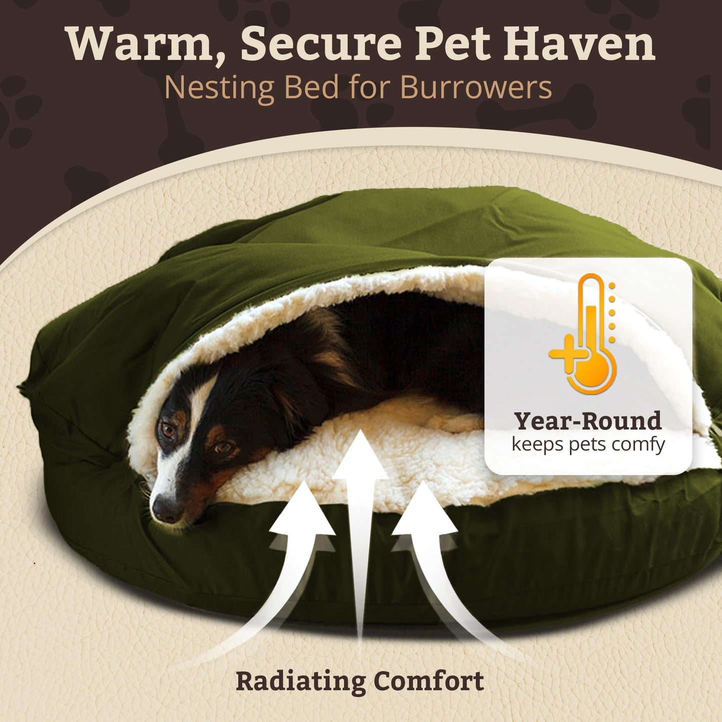 Snoozer Cozy Cave, Olive, Large