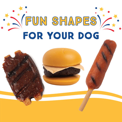 Ultra Chewy Cheeseburgers: Long-Lasting Treats Made in USA for Large and Small Breeds, Highly Digestible, Made with Real Chicken (3 Pack)