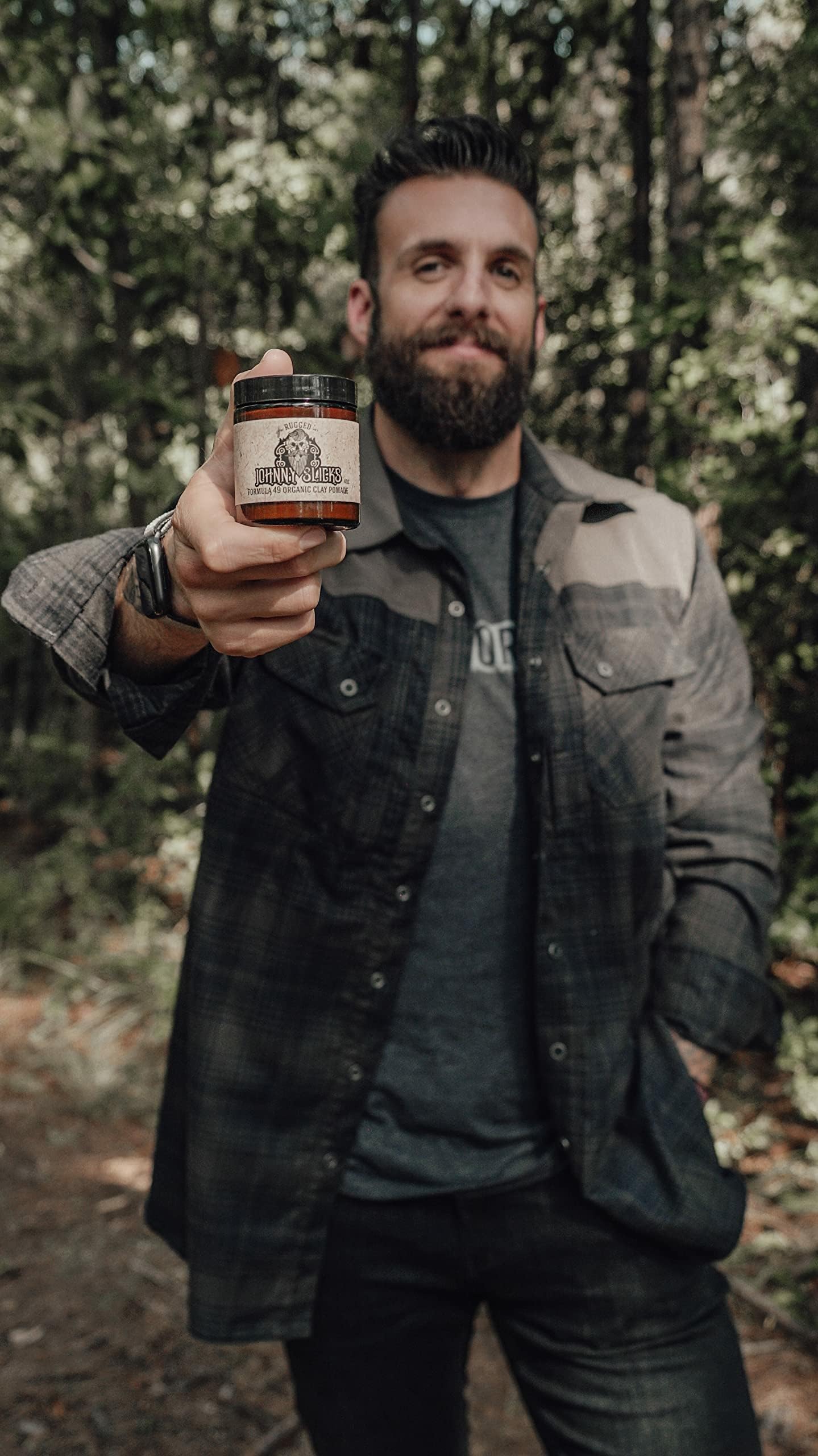 Johnny Slicks Formula 49 Clay All Organic Pomade | Firm Hold & Matte Finish (Promotes Healthy Hair Growth, Helps Hydrate Dry Skin), Rugged 2-ounce