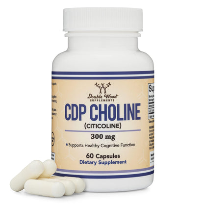 CDP Choline (Citicoline) Supplement, Pharmaceutical Grade, Third Party Tested (60 Capsules 300mg)