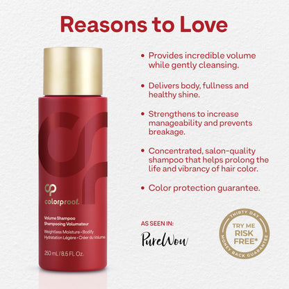 Colorproof Volume Shampoo for Women 8.5 Fl. Oz. Volume Shampoo, White Nectarine Scent, Sulfate Free Shampoo
