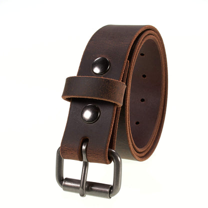 Men's Genuine Buffalo Leather Belt, 1 1/2" width, Handmade in the USA, By Amish