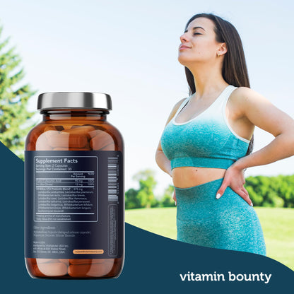 Vitamin Bounty Pro-100 Probiotic 100 Billion CFU - 13 Strains for Digestive Health & Immune Support - High Potency Probiotics for Women & Men - Delayed Release Capsules for Gut Health - 60 Count