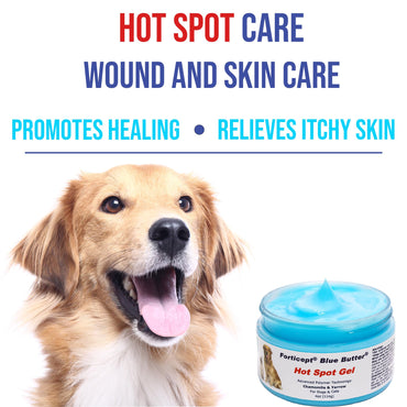 Forticept Blue Butter – Hot Spot Treatment for Dogs Cats | Dog Cat Wound Care | Skin Yeast Infections, Ringworm, Cuts, Rashes, First Aid Veterinary Strength Anti Itch Cream 4oz