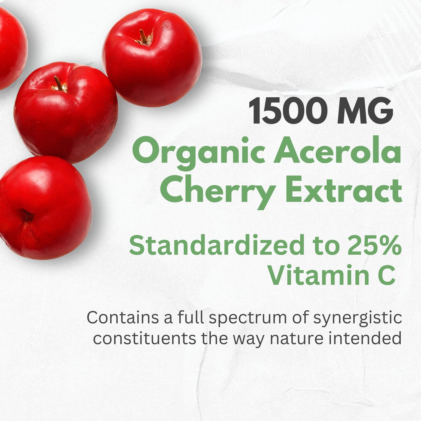 HCL HERBAL CODE LABS Natural Vitamin C from Organic Acerola Cherry - High Absorption - with Garlic Ginger & Citrus Bioflavonoids - Immune System & Collagen Booster - Anti Aging Skin Vitamins