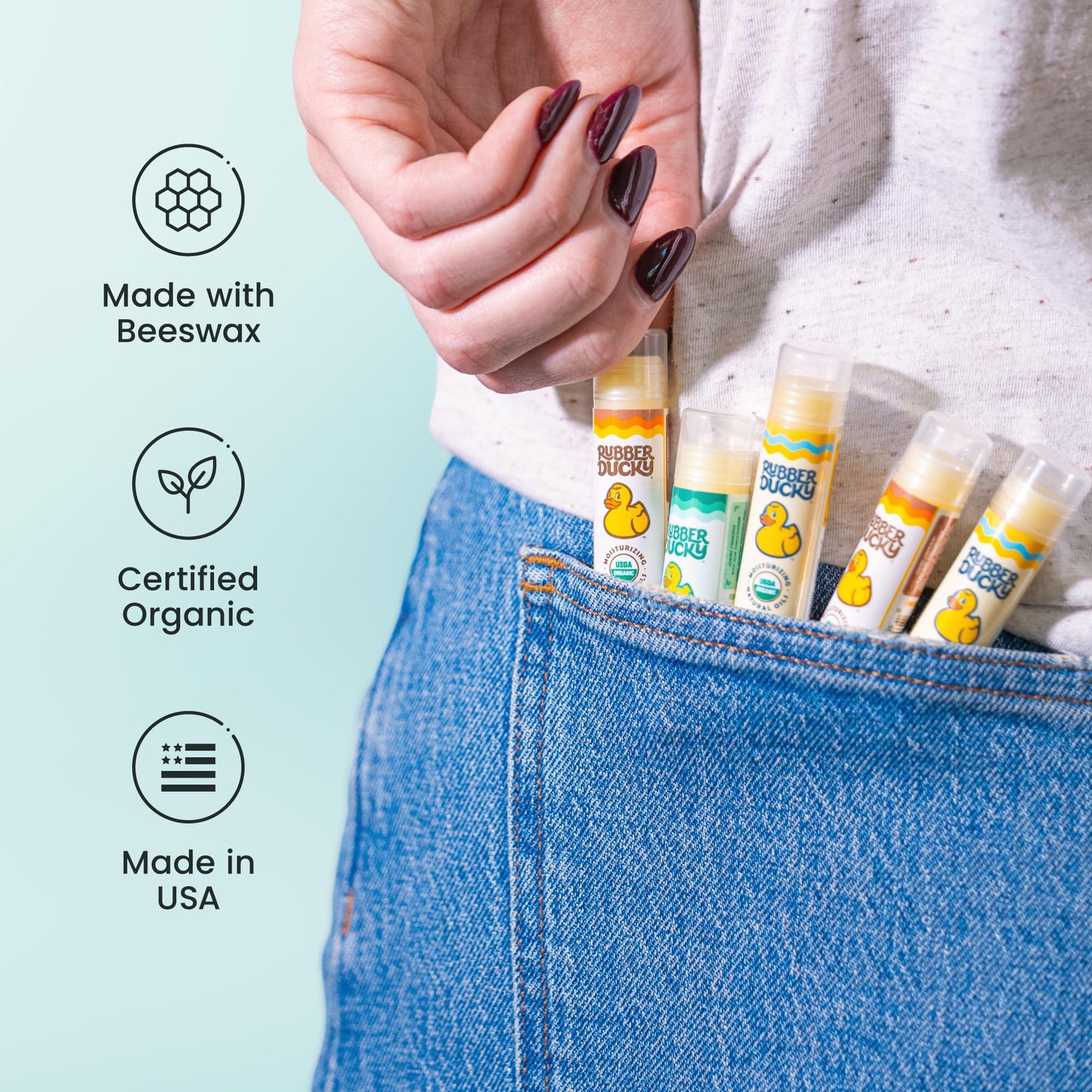 Rubber Ducky Sunscreen - Organic Lip Balm for Women, All Natural Lip Balm Stick with Vitamin E - Moisturizing & Hydrating Lip Balm for Dry Lips - Untinted and Non-Toxic Lip Care - Vanilla, 3 Pack