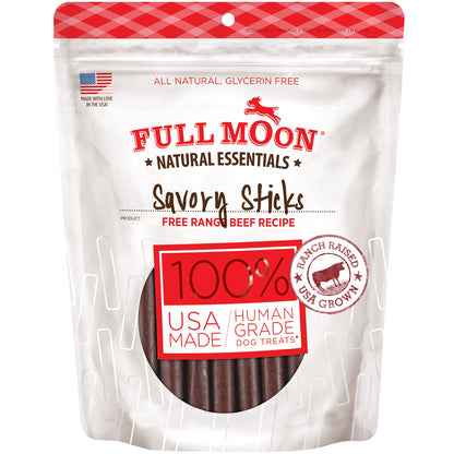 Full Moon All Natural Human Grade Dog Treats, Essential Beef Savory Sticks, 22 Ounce, 1.375 Pound (Pack of 1)