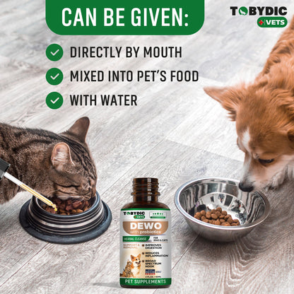 Tobydic Broad Spectrum Herbal Intestinal Defense with Probiotic for Cats & Dogs - Natural Support Helps to Remove Toxins - Supplement Drops - Made in USA