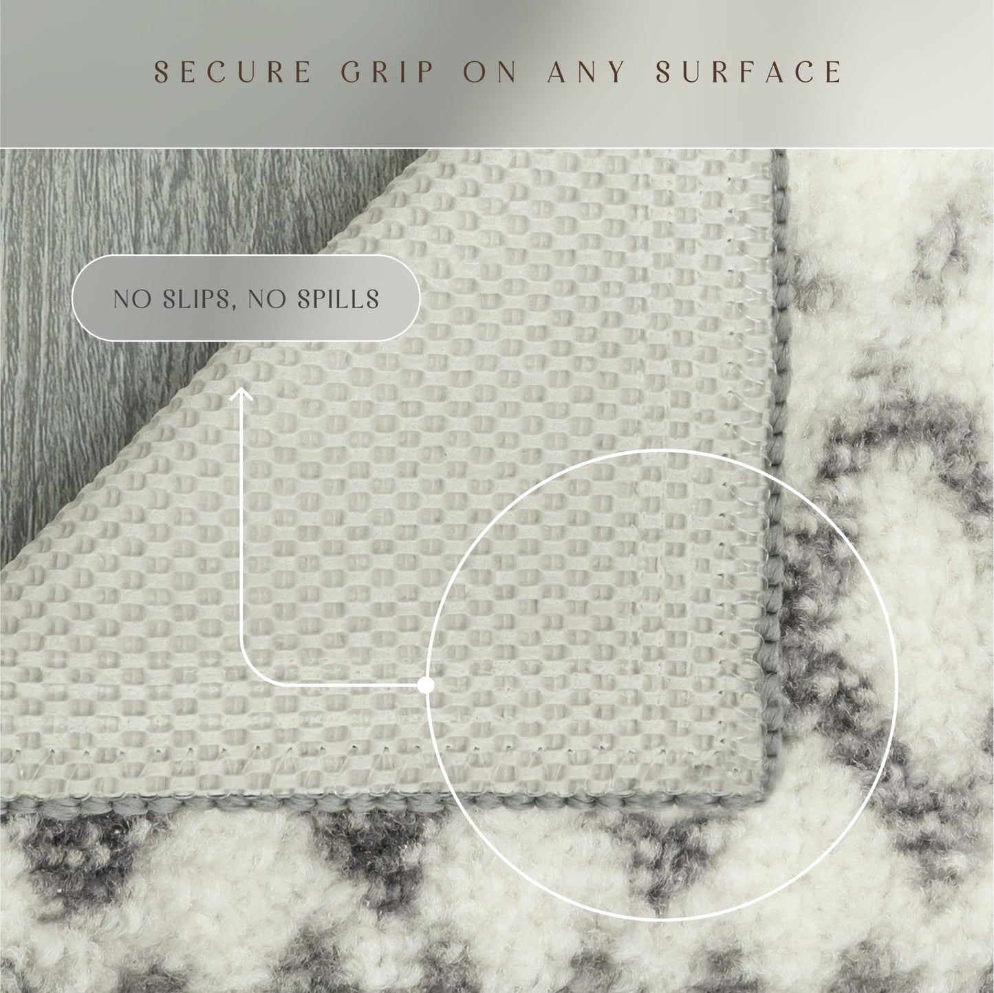 Maples Rugs Abstract Diamond Modern Distressed Kitchen Rugs Non Skid Accent Area Floor Mat [Made in USA], 1'8 x 2'10, Neutral