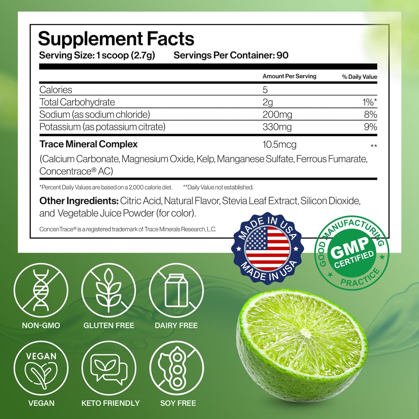 Dr. Price’s Electrolyte Mix | Sugar-Free Hydration Powder with 72+ Trace Minerals | No Sugar, Fast-Dissolving Electrolytes Powder Packets | Lemon-Lime, 90 Servings