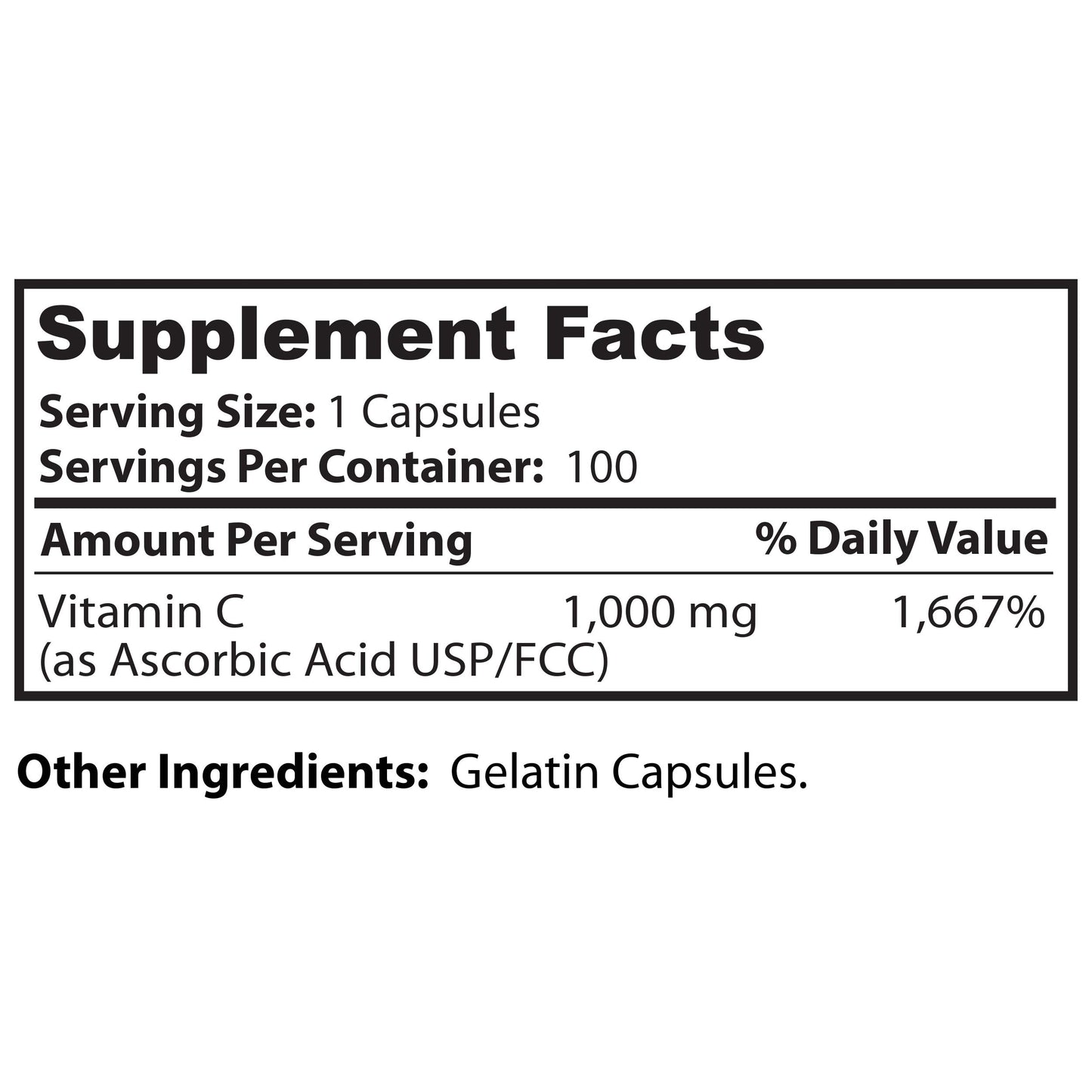 Dr Clark Vitamin C Supplement 1000mg - Gluten Free, Immunity Support, Potent antioxidant, Supports Brain Function, Promotes Tissue Formation and Repair, 100 Gelatin Capsules