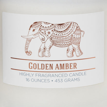 CAROLINA Golden Amber Scented Candle, 16 oz Wellness Relaxing Aromatherapy Candle, 2 Wick White Jar Soy Blend Wax, Candles for Home, 60H Burn - Made in The USA