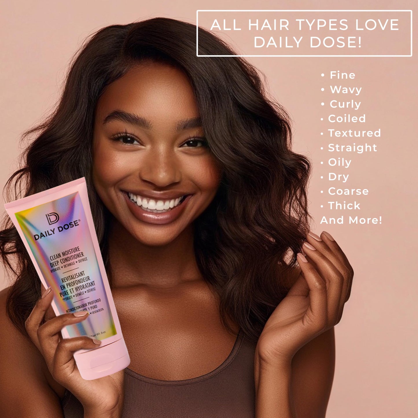 DAILY DOSE Clean Moisture Deep Conditioner – Hydrating Hair Mask for Dry, Damaged & Frizz-Prone Hair. Restores Moisture, Softness & Shine – Vegan, Sulfate-Free, Paraben-Free – 6 oz