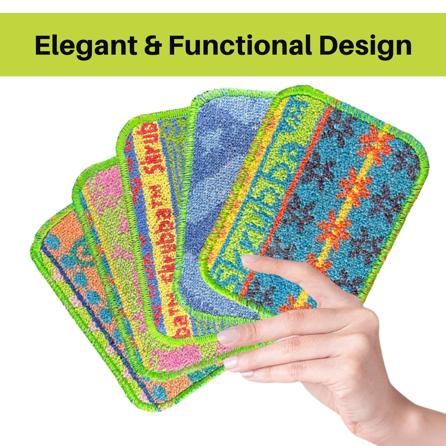 Wet-it! Skrubba 3-Pack Reusable Dish Scrubbers – Non-Scratch Scouring Pads for Kitchen & Household – Eco-Friendly, Dishwasher Safe Scrub Sponges for Dishes, Pots & Pans (Vogue)