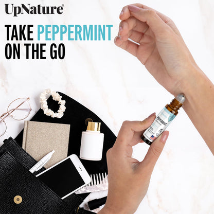 UpNature Peppermint Essential Oil Roll On - Natural Nausea Morning Sickness Relief for Pregnant Women - Pregnancy Must Haves Rollerball Roller