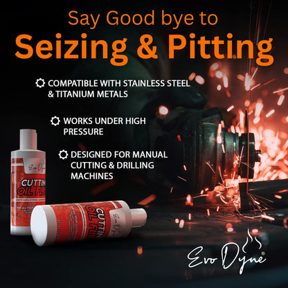 Cutting Oil, Cutting Fluid 8-OZ, Made in The USA | Cutting Oil for Drilling, Tapping, Milling | Professional Grade Fluid - Safe on Metal & Glass by Evo Dyne