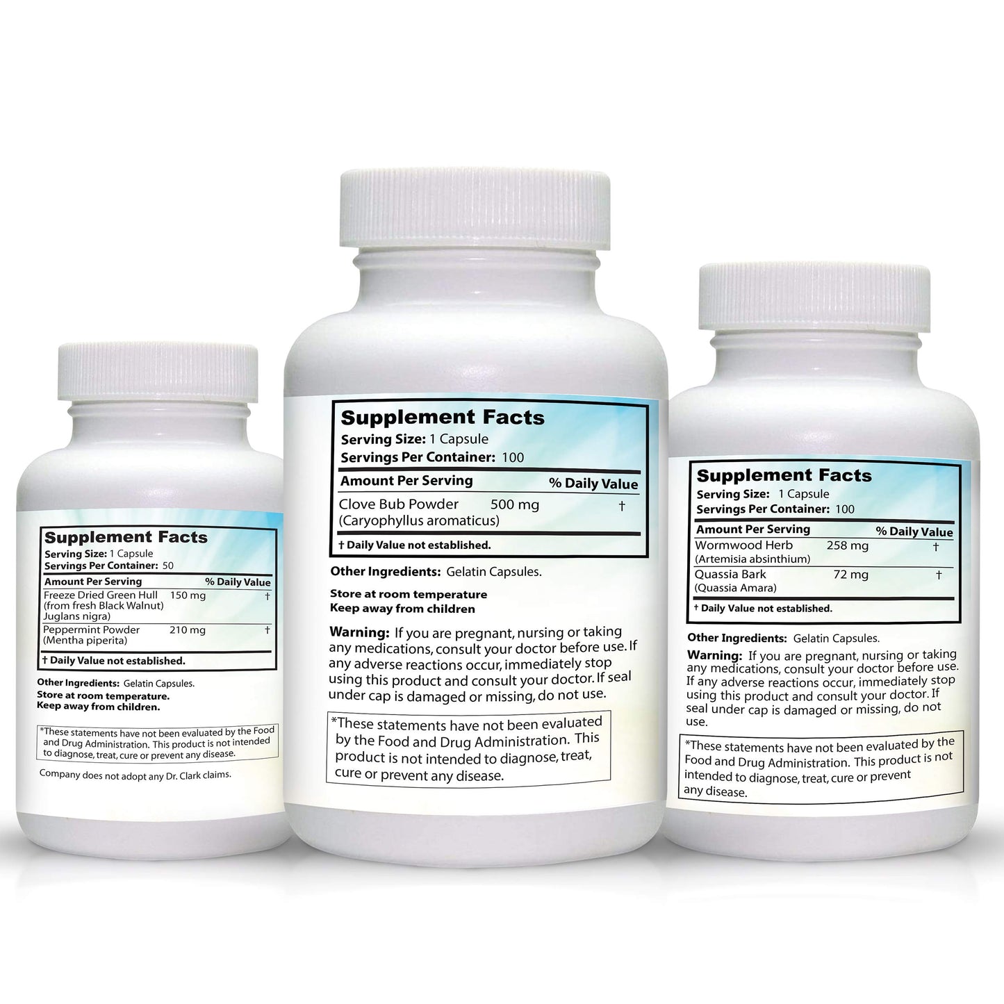 Dr Clark Store Intestine Support & Cleanse Kit - with Freeze-Dried Green Black Walnut Hulls, Wormwood, and Cloves-Helps Maintain Optimum Intestinal Function