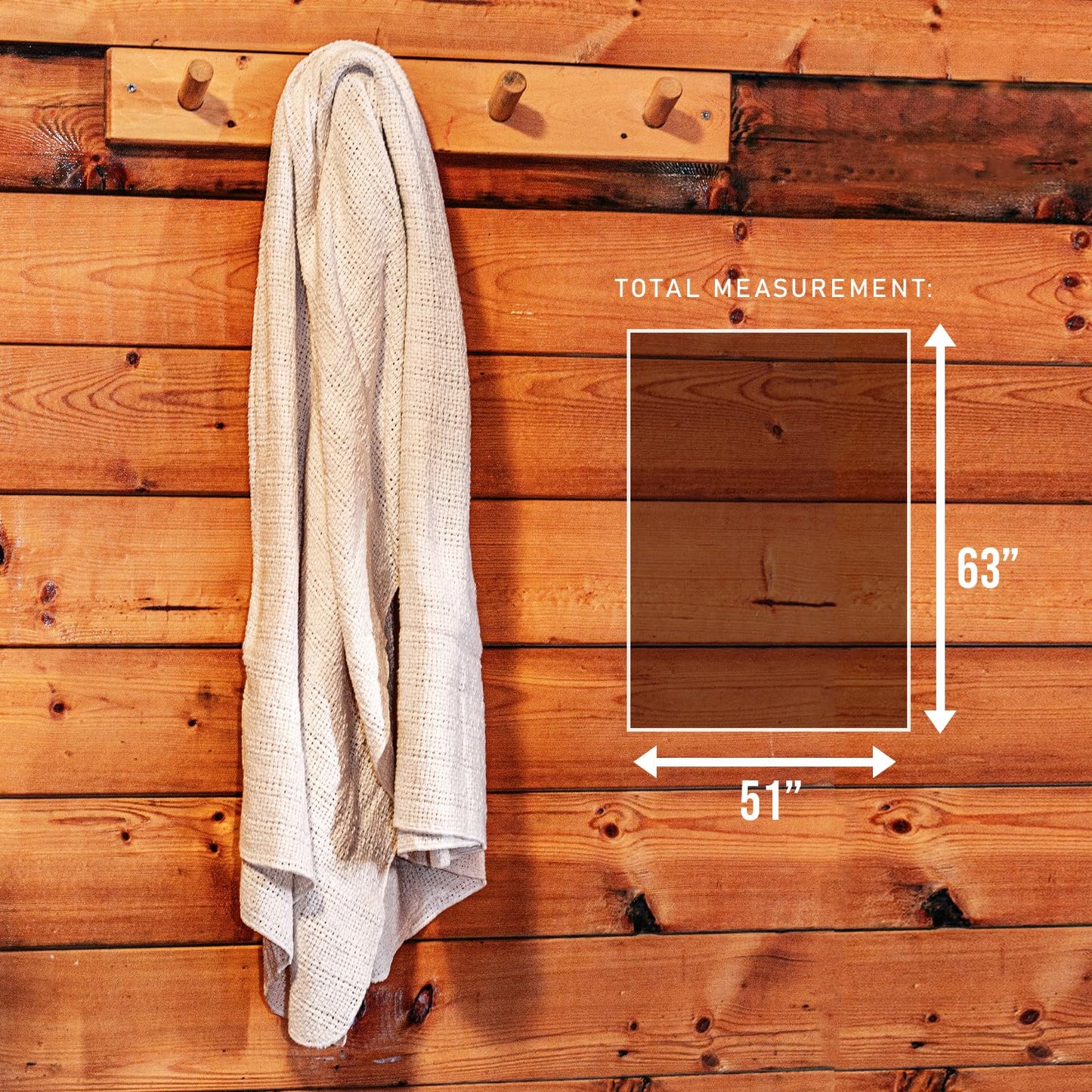 Country Cottons 100% Cotton, 100% Made in The USA Utility Blanket 60"x48" for Travel or Home (Natural)