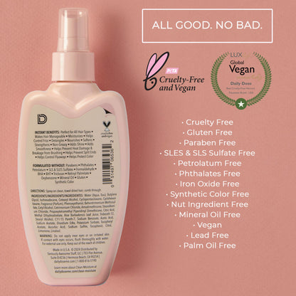 DAILY DOSE Leave-In Conditioner (8.5oz + 2oz Duo) Hair Detangler Spray (Award Winning), Paraben Free, Phthalates Free, Cruelty Free, Vegan
