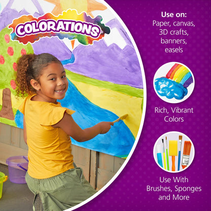 Colorations Paraben-Free Tempera Paint for Kids - 1 Gallon, Vibrant Orange Non-Toxic and Made in the USA, Classroom Must Haves, Bulk Arts and Crafts Supplies