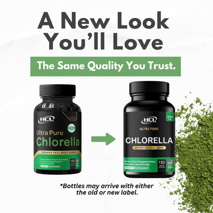 Chlorella Capsules 3000 mg - Cracked Cell Wall Blue Green Algae Supplement - Best Natural Detox Cleanse - Plant Vitamins Minerals Chlorophyll Vegan Protein Powder Pills - Made in USA