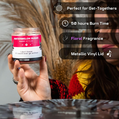 Back to Basics | Watermelon Sugar - 9oz Soy Wax Lavender Scented Candle for Home Decor, Birthday Gifts for Women, Men, Best Friend | Relaxing Aromatherapy Made in USA