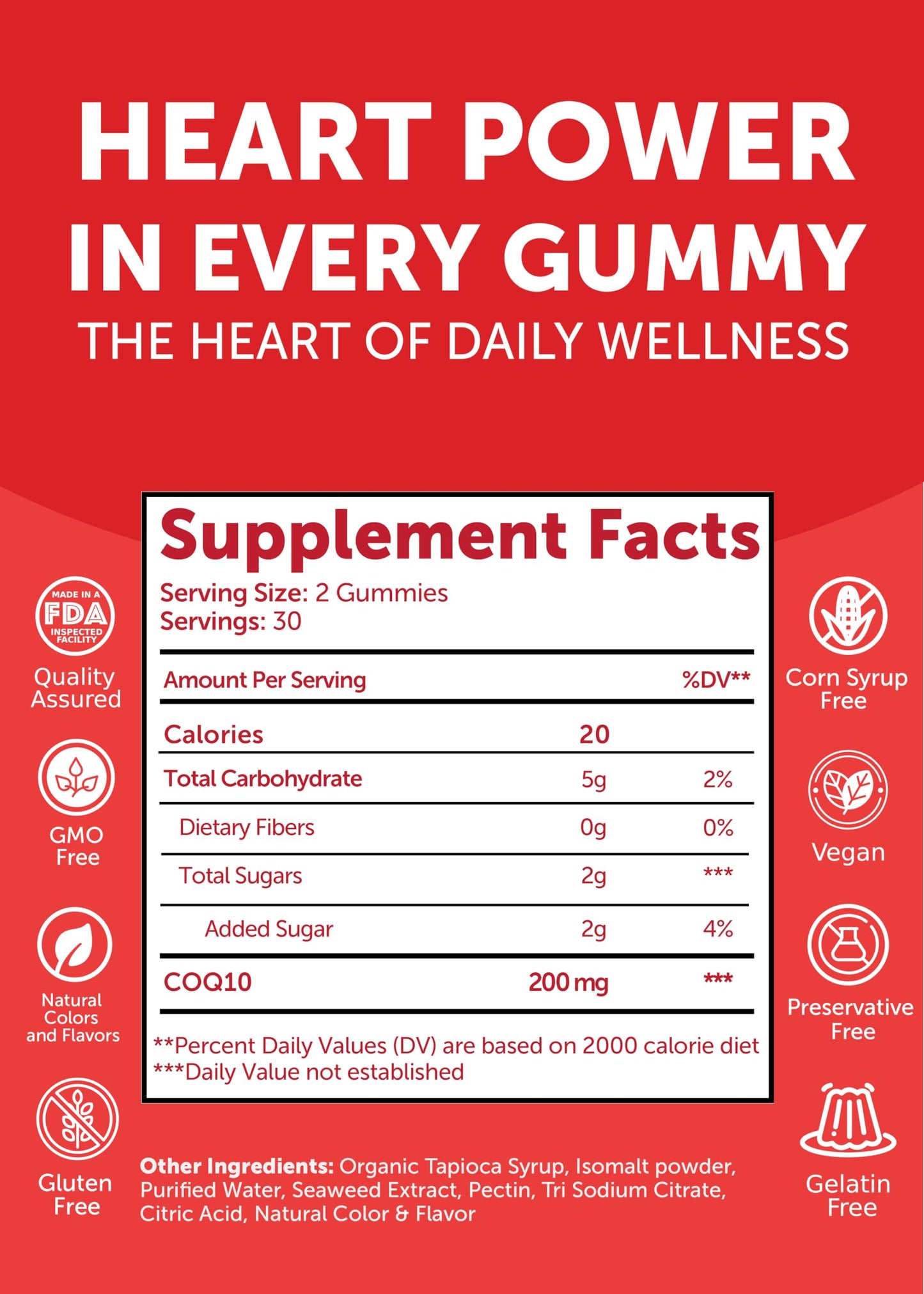 Lunakai USA Made CoQ10 Gummies for Adults 200mg – Coenzyme Q10 for Heart Health, Cellular Energy & Aging Support – Non-GMO, Vegan, 60ct