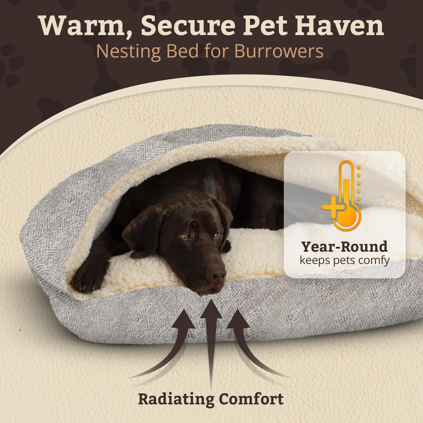 Snoozer Pet Products Luxury Rectangle Cozy Cave Dog Bed with Microsuede, Showdog Collection, Small, Palmer Dove