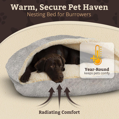 Snoozer Pet Products Luxury Rectangle Cozy Cave Dog Bed with Microsuede, Showdog Collection, Small, Palmer Dove