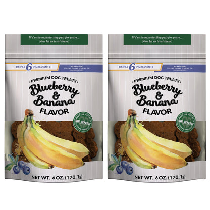 Dig Defence Premium Dog Treats - Blueberry and Banana, Natural Ingredients, Baked Gourmet Snacks for Small & Big Dogs, Healthy Training Treat, 2 Pack
