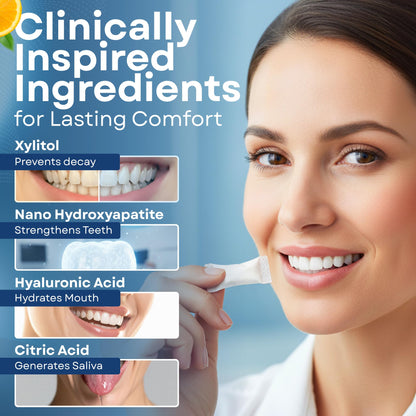 OPS Citrus Splash 4-1 Oral Moisturizing Pouch - Breath Mints Pouches, Xylitol Mints Pouches, Mouth Moisturizer | Saliva Substitute | Contains Xylitol & Menthol (Citrus)