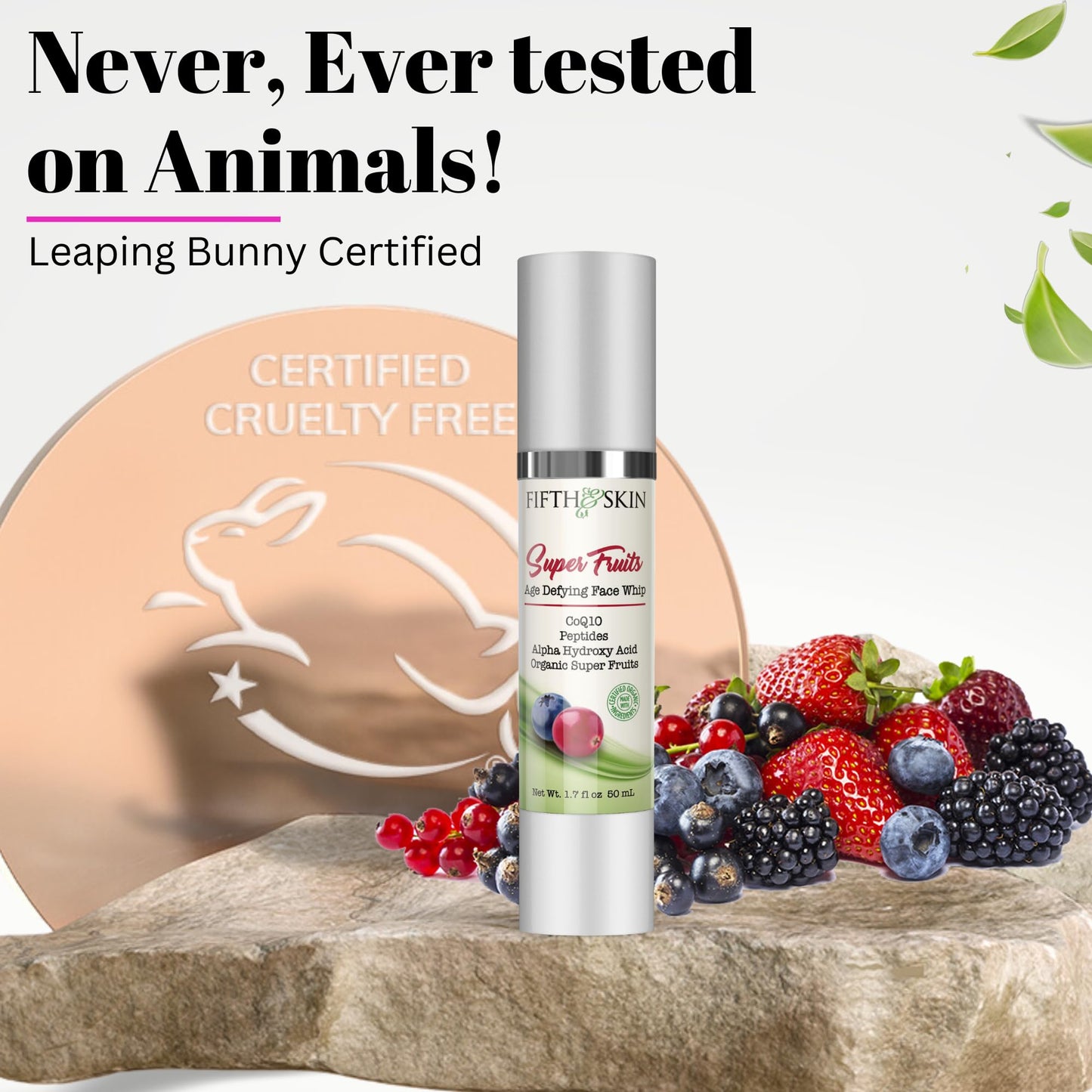 Fifth & Skin Super Fruits Age Defying FACE CREAM - Made in USA - Face Whip (2 oz.) Organic Moisturizer: Dry, Oily or Sensitive Skin – Firm, Minimize Fine Lines & Help Fade Age Spots